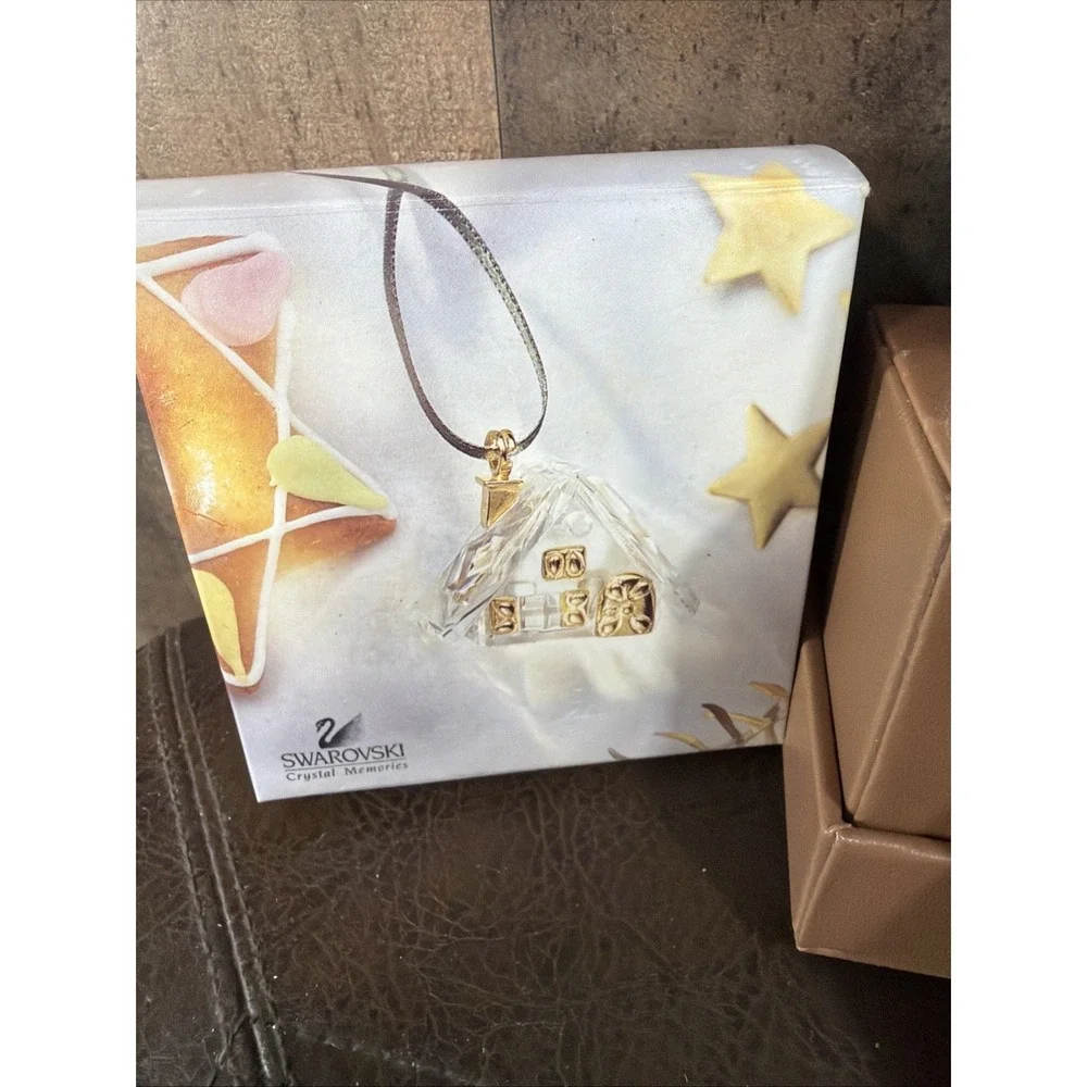 Vintage Swarovski Crystal Memories Gingerbread House Ornament 219872 Retired Box